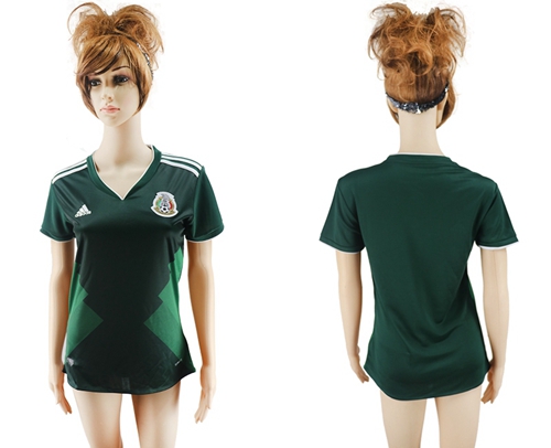 Women's Mexico Blank Home Soccer Country Jersey - Click Image to Close